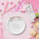 ピンクエレガントフローラ紙プレート ペーパープレート (パーティー)