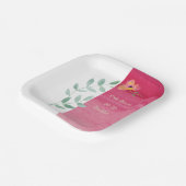 ピンクエレガントフローラ紙プレート ペーパープレート (傾斜あり)