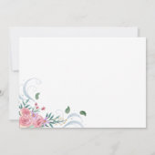 ピンクエレガントフローラ結婚のドレスブライダルシャワー 招待状 (裏面)