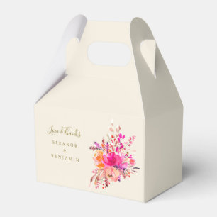 ピンクエレガントフローラ結婚の写真カスタムありがとう フェイバーボックス