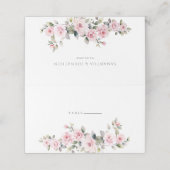 ピンクエレガントフローラ結婚の折り畳み座席表 プレイスカード (外部開封)