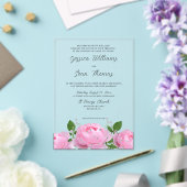 ピンクエレガントフローラ結婚アクリル招待状 アクリル招待状 (インサイチュ (ウェディング))