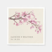 ピンクエレガントフローラ結婚ズ スタンダードカクテルナプキン (正面)