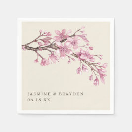 ピンクエレガントフローラ結婚ズ スタンダードカクテルナプキン