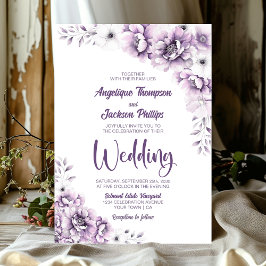 ピンクエレガントフローラ結婚ズ 招待状