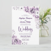 ピンクエレガントフローラ結婚ズ 招待状 (スタンド正面)