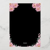 ピンクエレガントフローラ結婚ズ 箔招待状 (裏面)