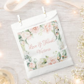 ピンクエレガントフローラ結婚ブライダルシャワー フェイバーバッグ (クリップ留めされた状態)