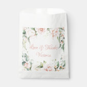 ピンクエレガントフローラ結婚ブライダルシャワー フェイバーバッグ (正面)