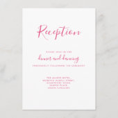 ピンクエレガントフローラ結婚式レセプションカード エンクロージャーカード (正面)