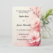 ピンクエレガントフローラ結婚式招待状ロマンチック 招待状 (スタンド正面)