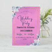 ピンクエレガントフローラ結婚式招待状 シーズンカード (スタンド正面)