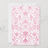 ピンクエレガントフローラ結婚式招待状 招待状 (裏面)
