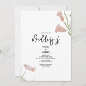ピンクエレガントフローラ結婚式招待状 招待状 (正面)