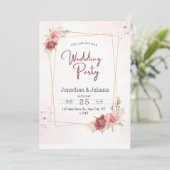 ピンクエレガントフローラ結婚式招待状 招待状 (スタンド正面)