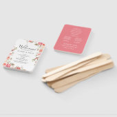 ピンクエレガントフローラ結婚式 プログラム ハンドファン (組立なし)