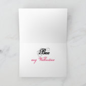 ピンクエレガントフローラ花ムームデイジーミツバチ シーズンカード (内部)