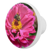 ピンクエレガントフローラ花ムームデイジーミツバチ セラミックノブ (右)