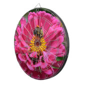 ピンクエレガントフローラ花ムームデイジーミツバチ ダーツボード (正面右)