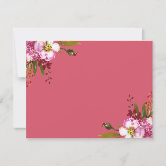 ピンクエレガントフローラ葬式 サンキューカード (裏面)