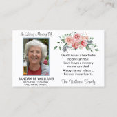 ピンクエレガントフローラ記念祈りの言葉カード 名刺 (正面)