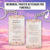 ピンクエレガントフローラ記念祈りの言葉 キーホルダー