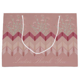 ピンクエレガントフローラ設計者 ラージペーパーバッグ