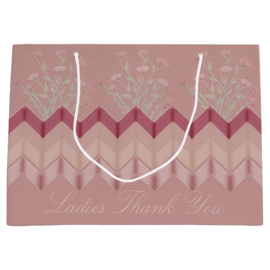 ピンクエレガントフローラ設計者 ラージペーパーバッグ (正面)