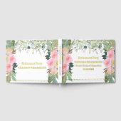 ピンクエレガントフローラ退職金パーティー箔 ゲストブック (全面)