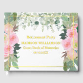 ピンクエレガントフローラ退職金パーティー箔 ゲストブック (正面)