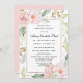 ピンクエレガントフローラ金ゴールド記念事業 招待状 (正面/裏面)