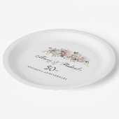 ピンクエレガントフローラ50周年結婚パーティー ペーパープレート (アングル)
