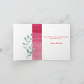 ピンクエレガントフローラ50誕生日折り畳み招待状 招待状 (内部)