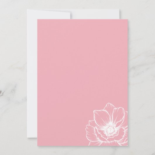 ピンクエレガントフローラ60誕生日 招待状 (裏面)