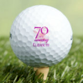ピンクエレガントフローラ70と素晴らしい誕生日 ゴルフボール