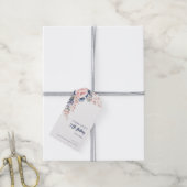 ピンクエレガントフローラ70誕生日カスタム ギフトタグ (より糸付き)