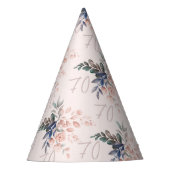 ピンクエレガントフローラ70誕生日カスタム パーティーハット (正面)