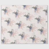 ピンクエレガントフローラ70誕生日カスタム ラッピングペーパー (フラット)
