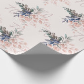 ピンクエレガントフローラ70誕生日カスタム ラッピングペーパー (角)