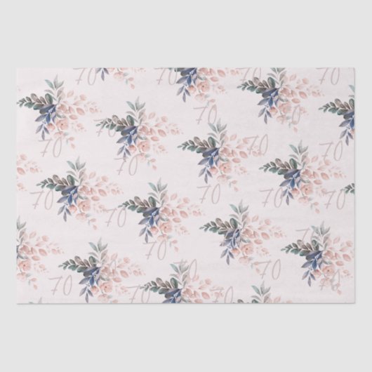 ピンクエレガントフローラ70誕生日カスタム 薄葉紙 (正面)