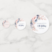 ピンクエレガントフローラ70thバースデーパーティーカスタム コンフェッティ (正面)