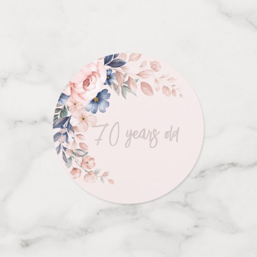 ピンクエレガントフローラ70thバースデーパーティーカスタム コンフェッティ (スモール正面)