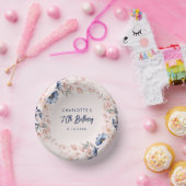 ピンクエレガントフローラ70th誕生日パーティー ペーパーボウル (パーティー)