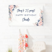 ピンクエレガントフローラ70th誕生日パーティー 横断幕 (インサイチュ)
