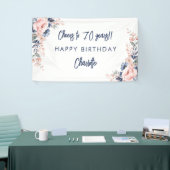 ピンクエレガントフローラ70th誕生日パーティー 横断幕 (トレードショー)
