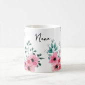 ピンクエレガントフローラ80位誕生日ナナ コーヒーマグカップ (中央)