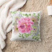 ピンクエレガントフローラ クッション (ブランケット)
