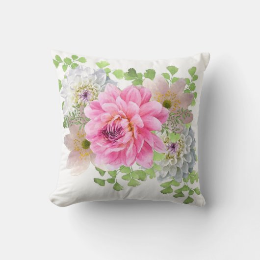 ピンクエレガントフローラ クッション (正面)