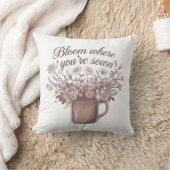 ピンクエレガントフローラ クッション (ブランケット)
