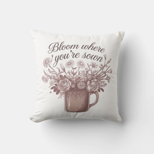 ピンクエレガントフローラ クッション (正面)